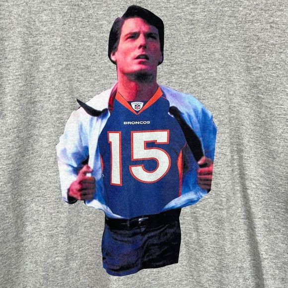 Broncos Tim Tebow Heather Gray Heavy Cotton Short Sleeve Crewneck Tee Shirt XL - Picture 4 of 5